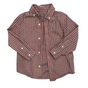 Vineyard Vines Boy’s Tattersall Christmas Plaid Holiday Button Collared Shirt